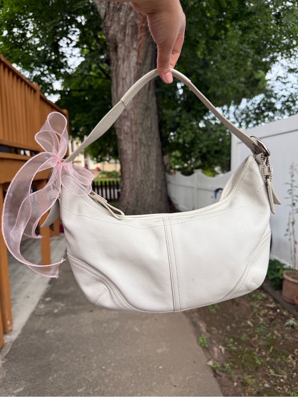 Vintage white Coach Soho hobo bag